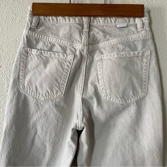 Pacsun 90s Boyfriend Jeans Women’s Size 24 Light Cream High Waist Grunge Ripped - Picture 10 of 16